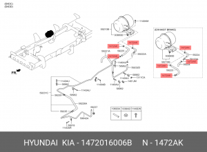 Хомут HYUNDAI Accent (99-) KIA Carens (06-) пыльника рейки рулевой OE 1472016006B HYUNDAI KIA