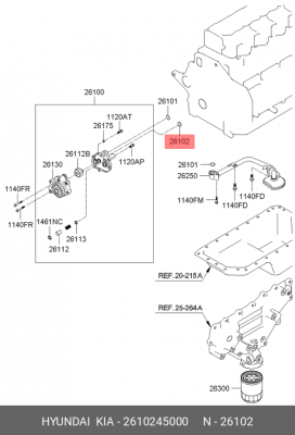 УПЛОТНИТЕЛЬНОЕ КОЛЬЦО HYUNDAI/KIA 2610245000 HYUNDAI KIA