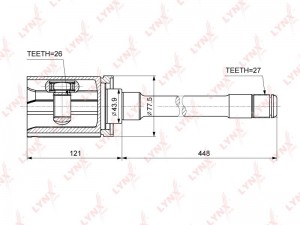 ШРУС внутренний R подходит для BMW X5(E70) 3.0-4.8 07 / X6(E71/2) 3.0D-4.4T 08 C CI-1410 LYNXAUTO