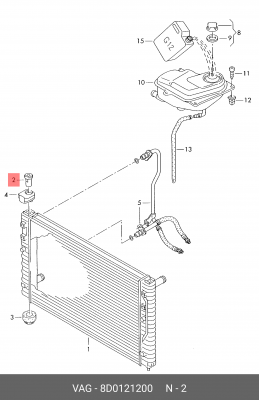 крепление радиатора!\ Audi A4/A6 97-04, VW Passat B5 96-05 8D0 121 200 VAG