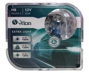 Лампа галогенная H8 12V 35W "Nord YADA" Extra Light +50% (2 шт.) (Plastic case) 907366 NORD YADA