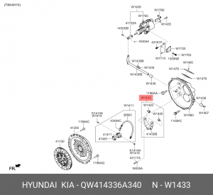 Вилка сцепления HYUNDAI HD120,AeroTown дв.D6DA19/22,D6GA (KH10) с роликами OE QW414336A340 HYUNDAI KIA