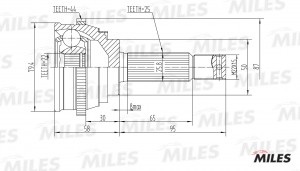 ШРУС наружный HYUNDAI ACCENT (ТагАЗ) (с ABS) (GSP 827076) GA20159 GA20159 MILES