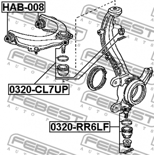 Опора шаровая HONDA ELYSION (JP) 0320-RR6LF 0320-RR6LF FEBEST