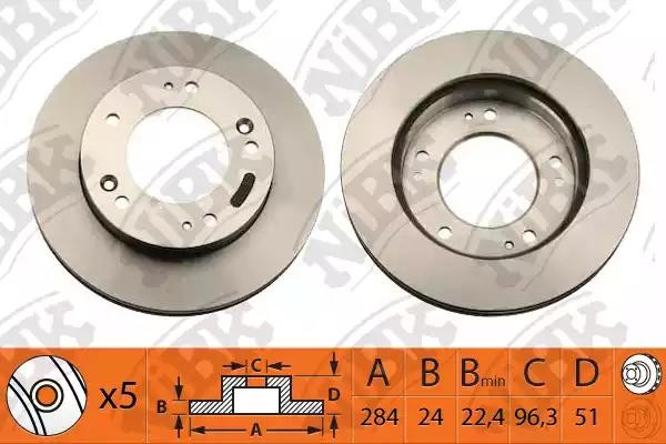 Диск тормозной KIA Sportage (99-) передний (1шт.) NIBK RN1148 NIBK