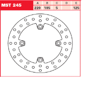 Диск тормозной MST245 MST245 TRW LUCAS