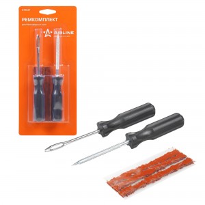 Ремкомплект для б/к шин прямые ручки (шило для жгута, шило-напильник, 3 жгута) ( ATRK29 AIRLINE