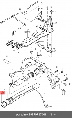 кольцо уплотнительное! круглого сечения\ Porsche Cayenne 955 99970737041 PORSCHE