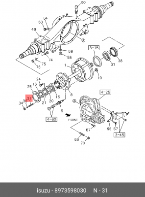 ШПИЛЬКА ПОЛУОСИ ИСУЗУ 75 8-97359-803-0 ISUZU