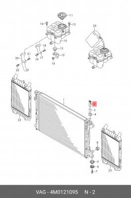 Палец крепления радиатора 4M0121095 4M0 121 095 VAG