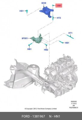 Гайка FORD Mondeo (93-00) крепления рычага переднего OE 1 381 967 FORD