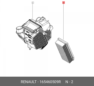 Фильтр воздушный ЛАДА Vesta,X-Ray RENAULT Duster (1.6) OE 16 54 605 09R RENAULT