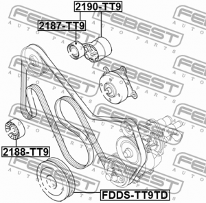 ролик натяжной ремня ГРМ!\ Ford Transit 2.4TDCi/3.2TDC 06> 2187-TT9 FEBEST