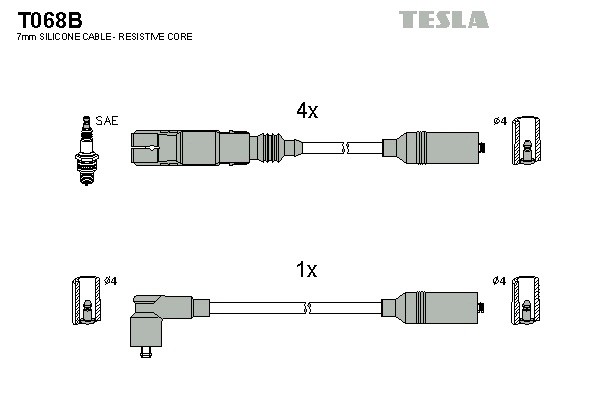 к-кт проводов!\ Audi A4, VW Passat 1.6i 94-01 T068B TESLA