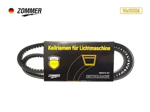 Ремень 1030 (AVX10) генератора дв. 402 ГАЗель (зубчатый) усиленный ATHLET 101030A ZOMMER