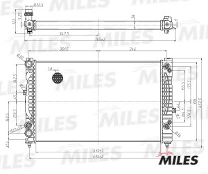 Радиатор (механическая сборка) AUDI A4 1.6-2.3/1.9TD 95-) (NISSENS 60229) ACRM01 ACRM013 MILES