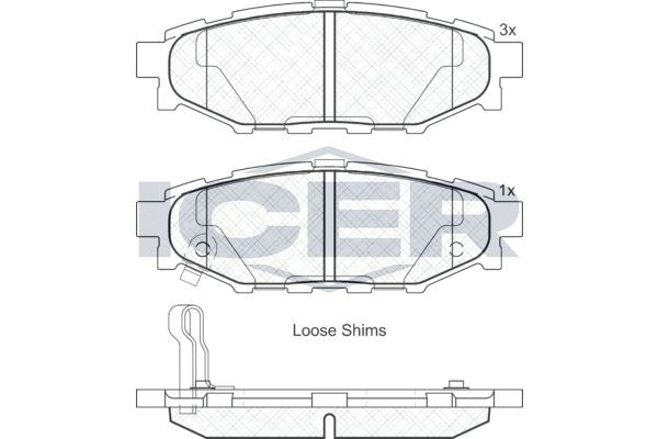181759 колодки дисковые задние !\ Subaru Legacy IV 2.0i/2.5 I/Outback 2.5i 03> 181759 ICER