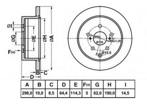 Диск тормозной TOYOTA Previa (01-) задний (1шт.) NIBK RN1616 NIBK