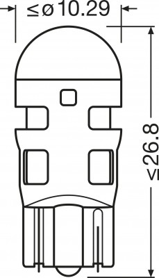 Лампа светодиодная 12V W5W T10 W2.1x9.5d блистер (2шт.) LEDriving SL Yellow OSRA 2827DYP2BL OSRAM