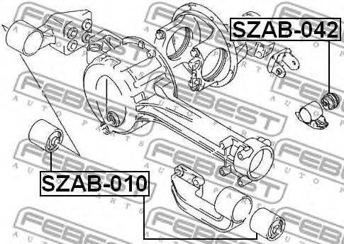 сайлентблок дифференциала!\ Suzuki Grand Vitara/Escudo SQ416/SQ420/SQ625 98-06 SZAB-010 FEBEST
