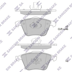 Колодки тормозные VOLVO S40,V50 (04-) (1.6/2.5) передние (4шт.) SANGSIN SP1784 SANGSIN