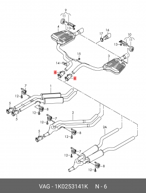 ХОМУТ ГЛУШИТЕЛЯ / 1K0253141K 1K0 253 141 K VAG