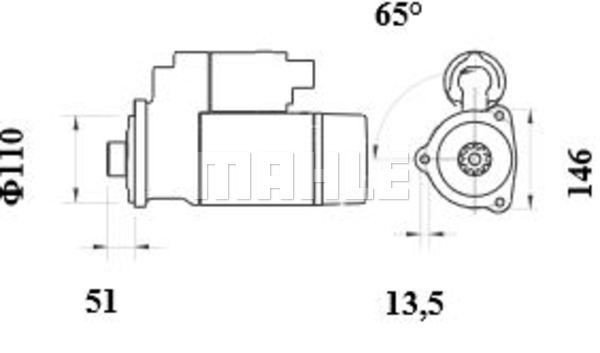 Стартер CF85VI/XF95/105 MS 759 MAHLE KNECHT