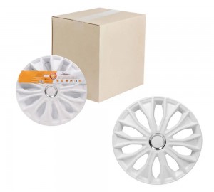 Колпаки колесные 15 Волтек, белый глянец, хром кольцо, компл. 2 шт. (AWCC-15-29) AWCC-15-29 AIRLINE