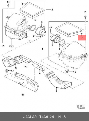 Фильтр воздушный JAGUAR XE (15-) OE T4A6124 JAGUAR