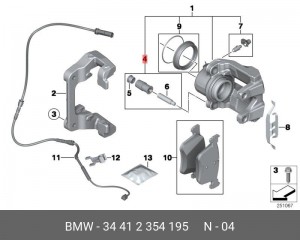 рем. комплект направляющих суппорта!\ BMW F20 LCI/F21/F22/F23/F30/F31 34 41 2 354 195 BMW