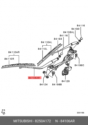 ПОВОДОК ПЕРЕДНЕГО СТЕКЛООЧИСТИТЕЛЯ В СБО 8250A172 8250A172 MITSUBISHI