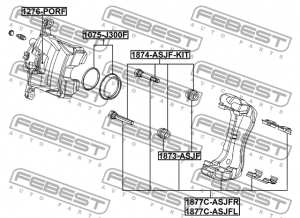 Скоба передн левого тормозного суппорта OPEL ASTRA J 2010-2015 1877C-ASJFL 1877CASJFL FEBEST