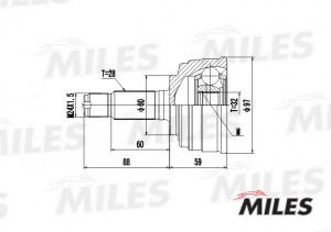 ШРУС наружный HONDA ACCORD 1.8/2.0 86-96 (GKN 302013) GA20126 GA20126 MILES