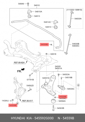 Гайка HYUNDAI KIA болта крепления опоры шаровой OE 545592G000 HYUNDAI KIA