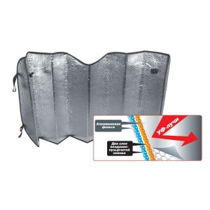 Шторка автомобильная для лобового стекла 145х70см светоотражающая Double Bubble  A80723S AVS