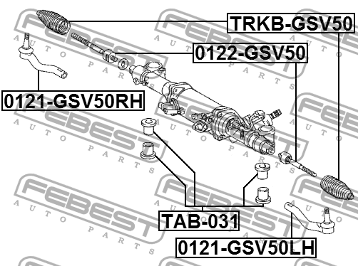 Пыльник рулевой TOYOTA CAMRY 50 2011-2018 TRKB-GSV50 TRKB-GSV50 FEBEST