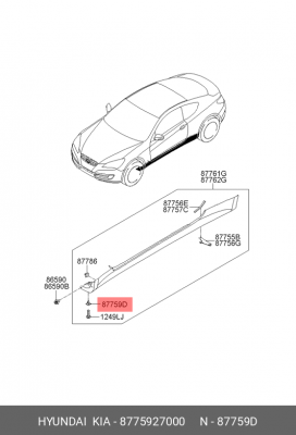 клипса кузова!\ Hyundai CM10/Coupe/Genesis/Santa Fe 8775927000 HYUNDAI
