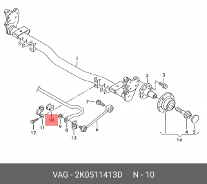 ПОДУШКА РЕЗИНОВАЯ / GUMMILAGER 2K0511413D 2K0 511 413 D VAG