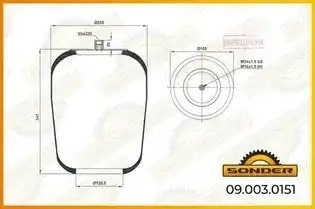 Пневморессора Premium без стакана — 3 года безусловной гарантии 090030151 SONDER