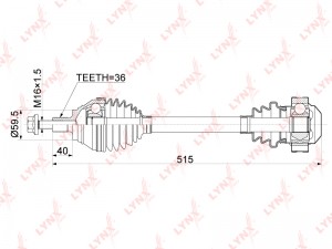 привод левый!\ Audi A3/Sportback 1.8TFSI 06> CD-1134 LYNXAUTO