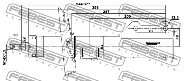 Амортизатор передн левый CHEVROLET CRUZE 18660627FL 18660627FL FEBEST