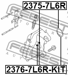 Поршень суппорта тормозного заднего ремкомплект D43.9 2376-7L6R-KIT FEBEST
