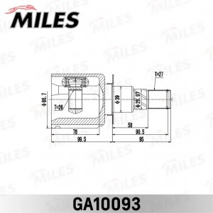 ШРУС внутренний NISSAN PATHFINDER R51M 2005-2013 GA10093 GA10093 MILES