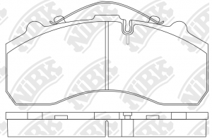 Колодки тормозные MERCEDES DAF SCANIA IVECO SAF МАЗ-203 передние/задние (4шт.) с PN0908 NIBK