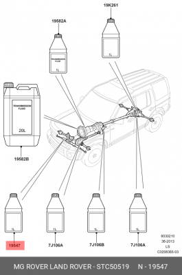 Жидкость гидроусилителя руля 1л LAND ROVER PSF STC50519 LAND ROVER