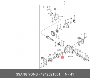 Сальник SSANGYONG Actyon (06-),Kyron (05-),Rexton (04-) ШРУСа редуктора переднег 4242521001 SSANG YONG