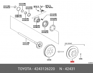 диск тормозной задний! D320\ Toyota HiAce 2.8D 19> 42431-26220 TOYOTA