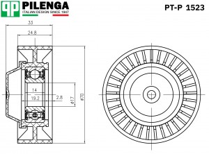 Ролик натяжитель ремня ВАЗ 1118, 2123, 2192, 2194, FORD PT-P1523 PTP1523 PILENGA
