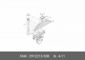 Лист задней рессоры №11 2912213-55R FAW