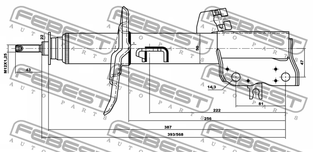 Амортизатор передн правый NISSAN X-TRAIL T31 02660801FR 02660801FR FEBEST